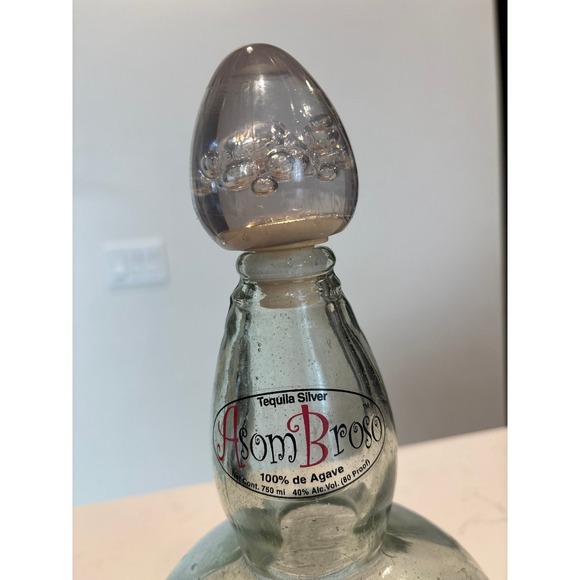 AsomBroso Tequila Silver Empty Decanter Bottle Limited Edition Glass Stopper - Picture 2 of 5